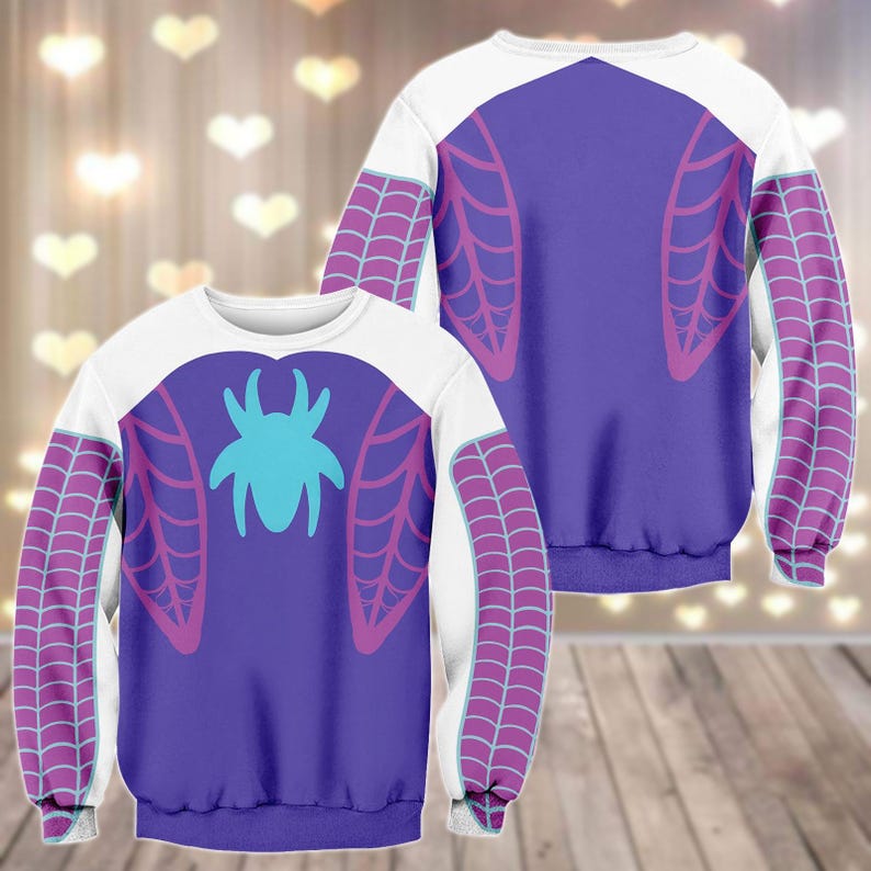 Spider Gwen Purple Cosplay Hoodies, Gwen Stacy Spidey Costume Shirt, Disney Superhero Outfit, Halloween 2025 Sweatshirt, Spider Merch