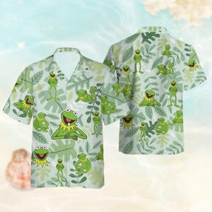 Kermit The Frog Hawaiian Shirt, The Muppets Tropical Hawaii Shirt, Funny Frog Vacation Shirts Men Women, Cute Frog Shirt, Animal Lover