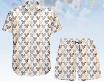 Vintage Mickey Minnie Hawaiian Shirt, Disney Trip 2026 Button Shirt, Beach Shorts Men, Retro Mickey Head Vacation Shirt, Summer Outfits