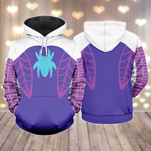 Spider Gwen Purple Cosplay Hoodies, Gwen Stacy Spidey Costume Shirt, Disney Superhero Outfit, Halloween 2025 Sweatshirt, Spider Merch