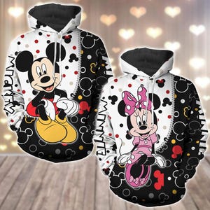 Custom Mickey And Minnie Couple Hoodies, Mouse Together Hoodies, Disneyland Couples Matching Shirt, Mickey Valentine Shirt, Couple Gift