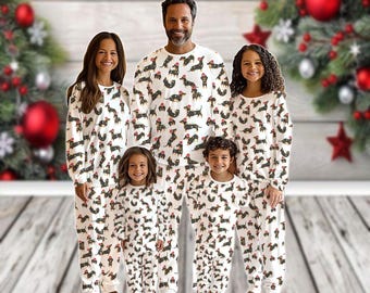 Dachshund Dogs Family Pajamas, Christmas Matching Holiday Pajamas, Santa Dog Family Tee, Cute Pet Pajamas, Xmas Dog Lover Gift