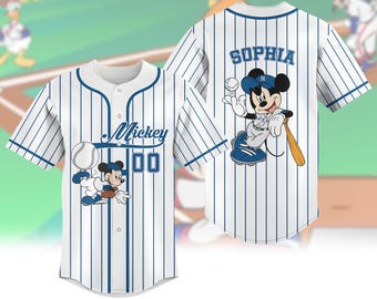 Koszulka baseballowa Myszki Miki, koszulka piłkarska Disney, pasująca koszulka członka zespołu, koszulka baseballowa Disneyland, prezent dla dzieci