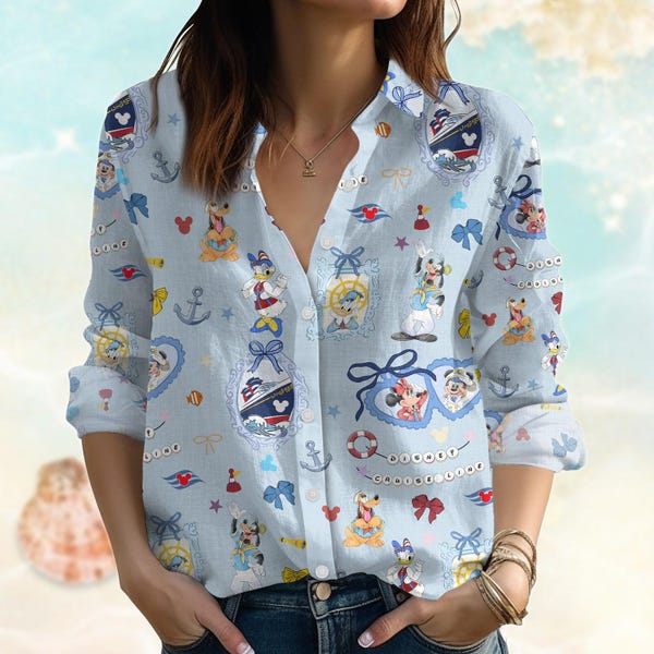 Blusa Disney Cruise Coquette, Blusas y tops de Mickey para mujer, Camisa casual de Mickey y sus amigos, Camiseta Disney Girly Trip, Regalo de verano