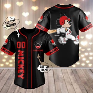 Custom Mickey Disney Baseball Jersey, Mickey Mouse Baseball Shirt, Disney Trip Jersey For Girls, Mickey Jersey Team, Cartoon Lover Gift