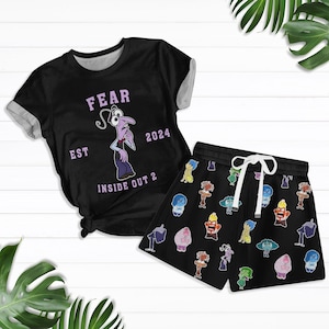Camiseta Fear Inside Out 2, camiseta familiar de Disney, pantalones cortos para mujer y hombre, camiseta Disney Feelings, camiseta de tristeza, ira y disgusto, regalo para amantes de los dibujos animados