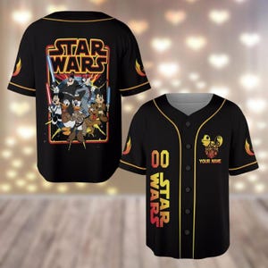 Maillot de baseball personnalisé Mickey et ses amis, chemise en jersey Disney Galaxy's Edge, maillot de l'équipe assorti, chemise drôle de bande dessinée pour enfants
