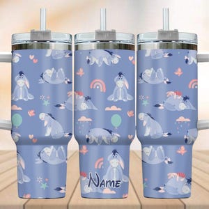 Benutzerdefinierte Eeyore Disney Becher 40 Unzen, Winnie the Pooh Wasserbecher, Pooh Eeyore Edelstahlbecher, lustige Disneyland Becherschale