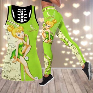 Tinker Bell Tank Top, Tinkerbell Women's Leggings, Disney Princess Workout Tank, Fairy Tail Yoga Pants, Yoga Tank Top, Tinkerbell Gift
