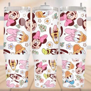 Mickey And Friends Tumbler 40oz, Disney Mouse Donald Daisy Duck Tumbler Cup, Cartoon Characters Insulated Tumbler, Gift For Kids