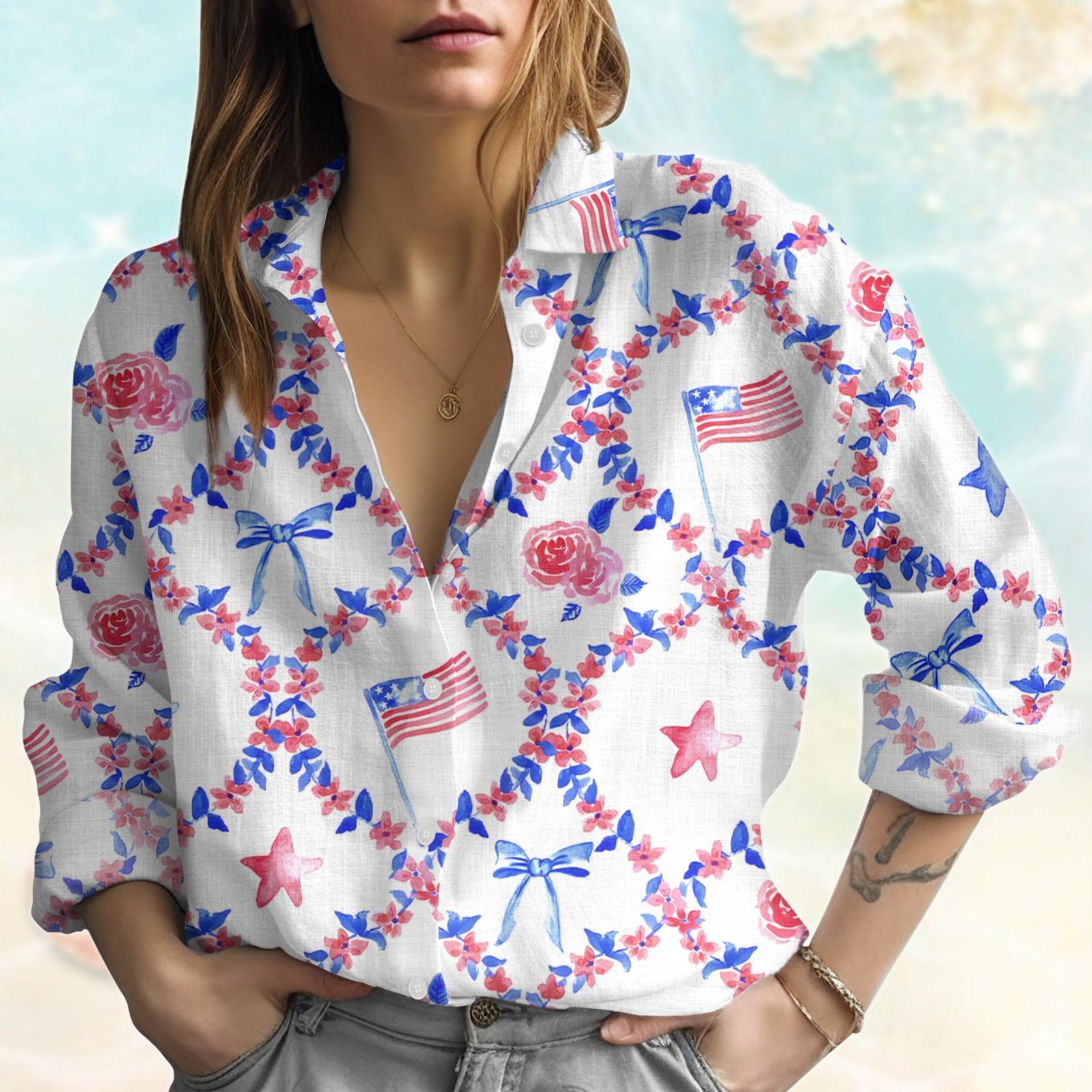 Red Flower Blouse - Etsy