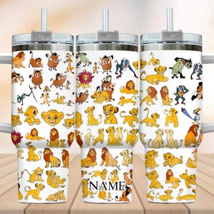 Custom Lion King Tumbler 40oz, Disney Simba Mufasa Nala Timon Tumbler Cup, Lion Movie Insulated Tumbler, Disney Cartoon Fan Gifts
