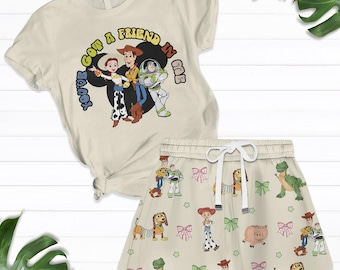 Toy Story Shirt, Woody Buzz Bullseye T-Rex Tshirt And Shorts, Coquette Toy Story Shirt, Disney Family Vacation Shirt, Cartoon Love Gift