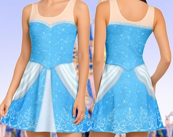 cinderella skater dress Cinderella Pink Dress Princess Running Costume Skater Dress
