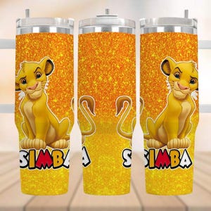 Simba Lion King Tumbler 40oz, Disney Lion King Movie Tumbler, Mufasa Simba Nala Insulated Tumbler, Cute Lion Tumbler With Handle