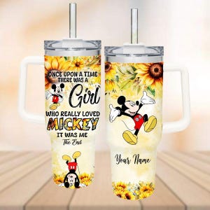 Personalized Mickey Mouse Tumbler 40oz, Disney Mouse Water Tumbler, Mickey Stainless Steel Tumbler, Cartoon Love Tumbler Cup