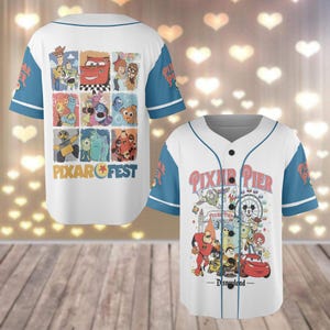 Koszulka baseballowa Disney Family 2025, koszulka baseballowa Toy Story, koszulka Pixar Fest, koszulka zespołu Lightning McQueen, prezent z kreskówkową miłością