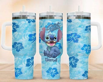 Benutzerdefinierte Stitch 40oz Becher, Lilo und Stitch Tumbler Cup, Disney Urlaub Thermobecher, Stitch Disney Summer Cup, Stitch Love Geschenk