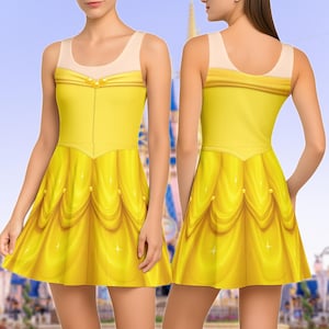 belle costume short dress Posh Peanut Girl's Disney Belle Tulle Dress in Yellow, 10Y-12Y, Viscose from Bamboo