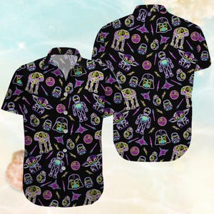 Camisa de botones de Star Wars, camisa hawaiana con personajes de Star Wars, camisa de botones de Baby Yoda, camisa de botones de Darth Vader, camisa playera Galaxy's Edge