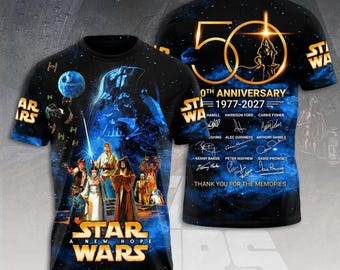 Chemise rétro Star Wars New Hope 50e anniversaire, T-shirt Disney Star Wars 1977 2027, chemise Galaxy's Edge, sweats à capuche de science-fiction pour les fans
