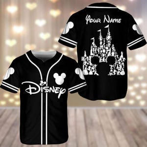 Camiseta de béisbol personalizada de Disney, camiseta de béisbol de Disneyland 2025, camiseta de Mickey, camiseta de Magic Kingdom, regalo para miembros del equipo