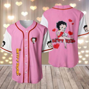 Betty Boop Baseball Jersey, Cute Betty Boop Jersey Shirt, Disney Cartoon Movie Football Jersey, Valentine Day Shirt, Gift For Women