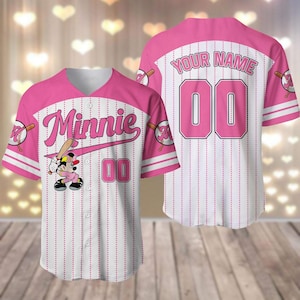 Custom Minnie Mouse Baseball Jersey, Disney Mouse Baseball Shirt, Disneyland Team Jersey Shirt, Minnie Jersey Women, Gift For Women