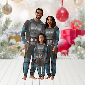 スターウォーズ ボー・カタン ファミリーパジャマ、お揃いのクリスマスファミリーパジャマ、スターウォーズ ホリデーパジャマ、ファミリーグループ用コスチューム、クリスマスギフト