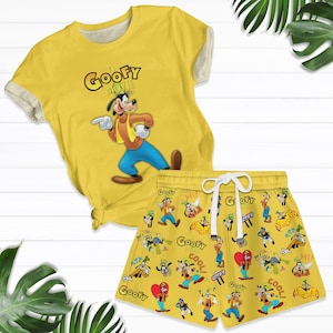 Goofy Dog Shirt/ Shorts, Disney Goofy Pajamas Set, Mickey And Friends Shirt, Women Shorts, Funny Dog Shirt, Cartoon Pjs For Her