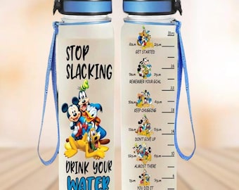 Botella de agua con personajes de Disney, Mickey y sus amigos (940 ml), botella de película de dibujos animados, botella de gimnasio para verano, regalos para niños