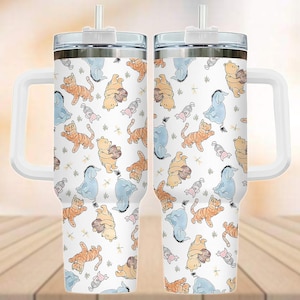 Vaso de Winnie the Pooh de 113 ml, vaso térmico de Pooh y sus amigos, vaso Disney con asa, vaso clásico de Pooh, vaso de dibujos animados