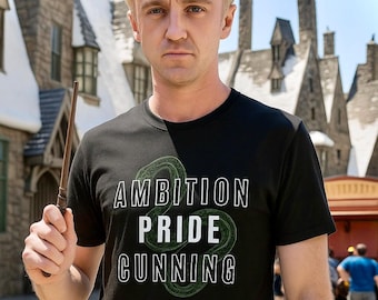 Wizard House Traits Snake T-Shirt, Pride Ambition Cunning Shirt, Wizarding Magic Vacation Film Movie Book Fan