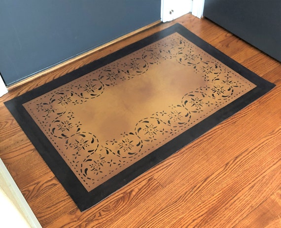 Floorcloth 2x3 Beautiful Hand Painted Primitive Area Rug Oil Cloth Oilcloth Mat Floorcloth 2x3 Beautiful Hand Painted Primitive Area Rug Oil Cloth Oilcloth Mat