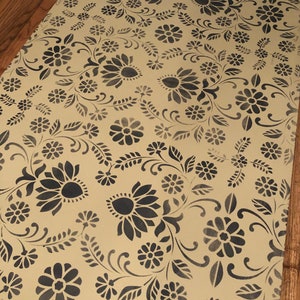 Hand painted washable rug (floorcloth/mat) in a gorgeous new vintage wallpaper inspired design. Expertly hand-crafted to last!!!