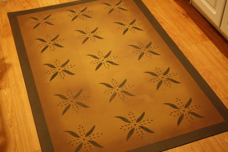 Early American Floorcloth. Primitive Floor Cloth. Folk Art Etsy