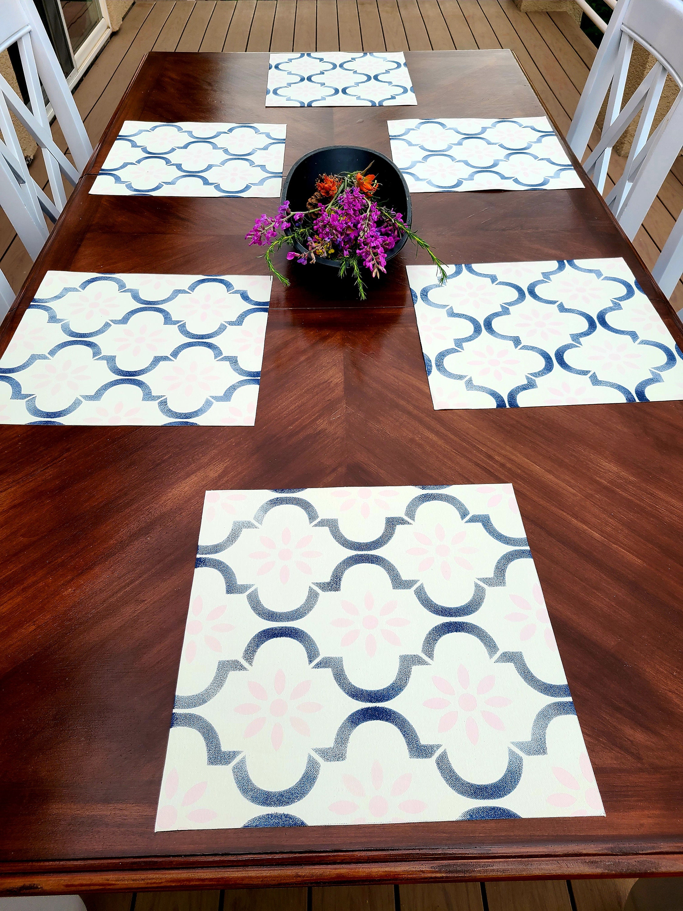 Placemats Canvas Wipeable Hand Painted Modern Farmhouse Etsy