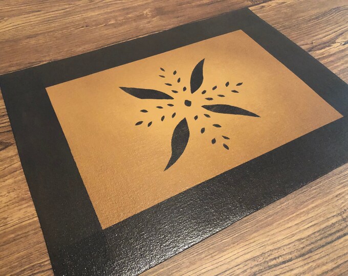 Placemats, Canvas, Wipeable, Hand Painted, Historical Stenciled Place