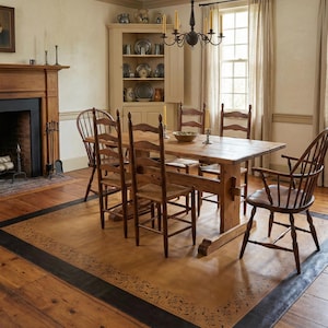 Early American Floorcloth Area Rug. Primitive floor cloth. May House Oil cloth. Expertly hand crafted to last!!!