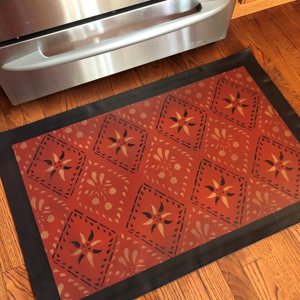 Painted Oil Cloth Rugs Etsy