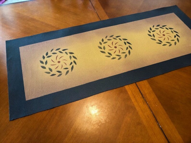 Wipeable Table Runner Handpainted canvas durable. Historic Etsy
