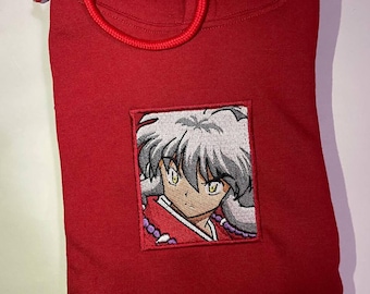 Anime bordado, sudadera, camiseta de anime bordada, sudadera con capucha bordada, manga anime inu