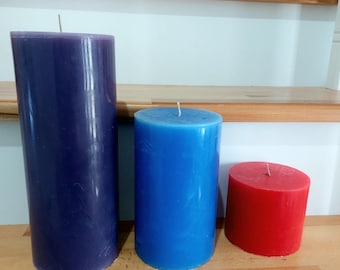 Velas cilíndricas esculturales de gran tamaño, decoración arquitectónica, acento minimalista moderno para el hogar.