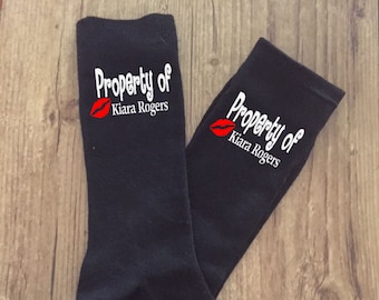 Groom Wedding Socks, Property Of Men's Socks, personalised men's wedding socks Australia for groom