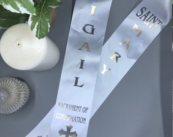 Confirmation Stole or Sash, personalised printed ribbon, gift for confirmation, gift for communion