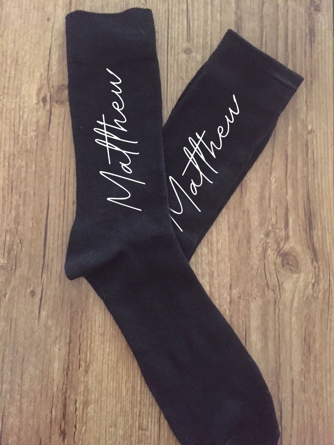 Personalised Name Socks in a funky modern font Black or Etsy