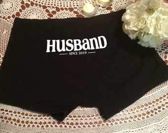 Personalized 'Husband Since' Boxers - Celebrate Your Love Story - Comfortable, Stylish Cotton Boxers