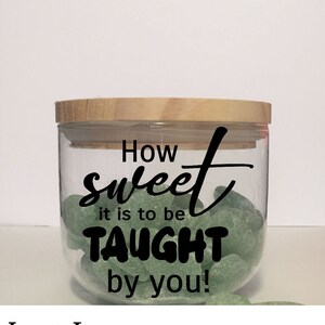 Download Personalised Teacher Lolly Jar Gift Decal Only How Sweet It Is Etsy