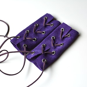 Suede Leather Hair Wraps, Fantasy Hair Wraps, Festival Hair Wraps, Eyelet Hair Wraps, Suede Hair Accessories, Hair Accents