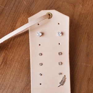 Leather Earring Holder, Stud Earring Holder, Earring Storage, Earring Organizer